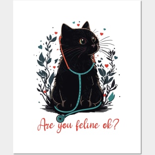 Retro Cat Nurse Gifts Nurse Week Gifts Funny Nurse Posters and Art